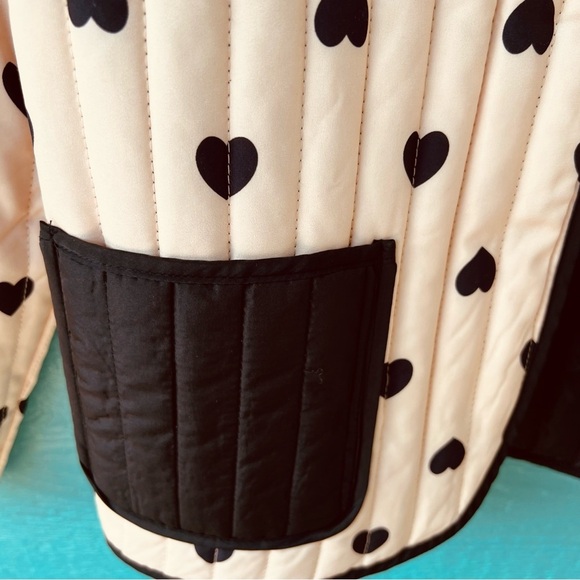 QUILTED HEART LIGHTWEIGHT OPEN PUFFER JACKET SIZE LARGE PINK BLACK - Picture 14 of 16